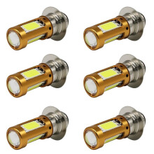 6X H6M PX15D P15D LED Motorcycle Headlights Hi-Lo Bulb for Scooter Moped Light Lamp White 1500Lm 12-30V