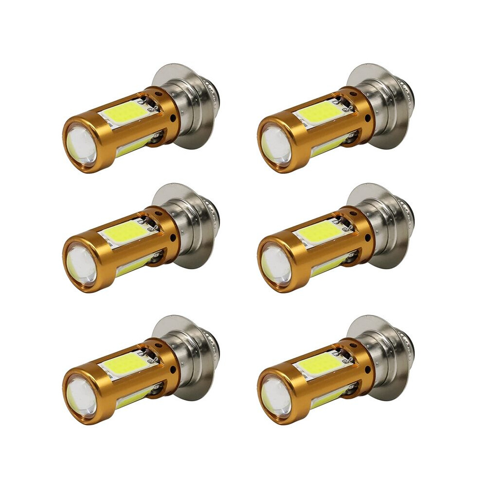 6X H6m Px15d P15d Led Motorcycle Heads Hi-Lo Bulb For Scooter Moped Lamp 1500Lm 12-30V Light/White 6132025455801