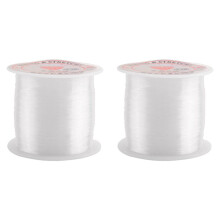 2X 0.2mm Diameter Clear Nylon Fish Fishing Spool Beading String