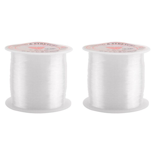 2X 0.2mm Diameter Clear Nylon Fish Fishing  Spool Beading String