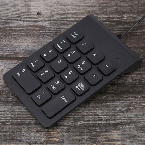 3X  USB Wired Numeric Keypad Numpad 18 Keys Digital Keyboard for Accounting Teller Laptop Windows Android (Black) 2