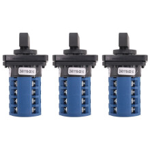 3X Drehschalter Ein-Aus-ein 3 Positionen 4 Phasen 20A 500V Doppelgeschwindigkeits-Motorschalter Kleine Platte Umschaltnockenschalter LW26-20/4