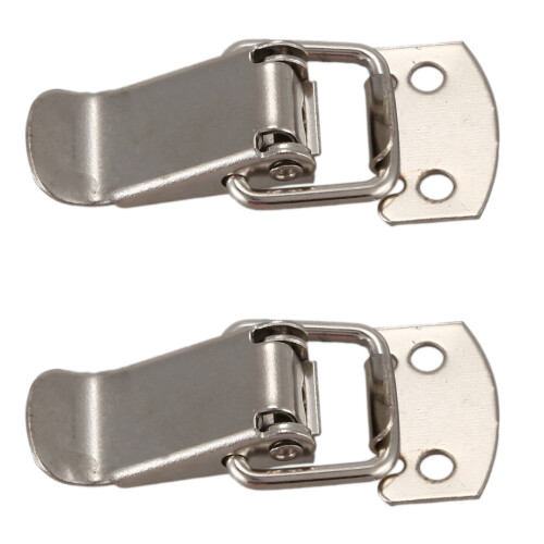 2X Tono Argento Metallo Toggle Draw Fermo Fermo Loop Diritto 1.6 pollice