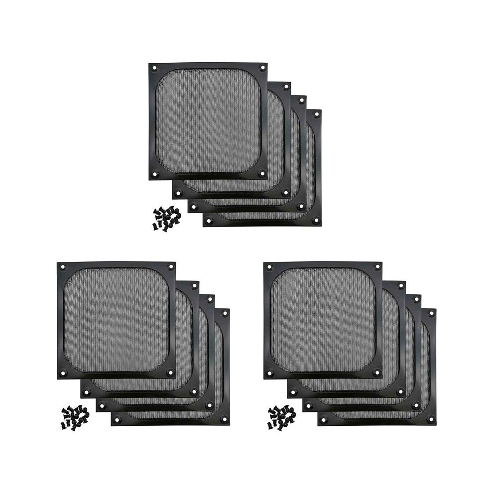 140Mm Desktop Computer Case Fan Dust Filter Grills Dustproof Case Cover With Screws, Aluminum Frame Mesh, 12 Pack 6032982847940