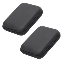 2X Portable Hard Disk Drive Shockproof Zipper Cover Bag Case 2.5Inch HDD Bag Hardcase Black