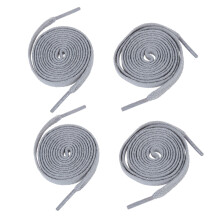 4X de Cordones de Zapatos Gris Plano Ancho Punta de Plastico Longitud 52.4
