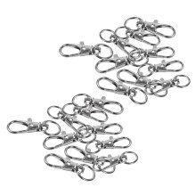 20Pcs Metal Clasp Swivel Trigger Clips Snap Hooks Key Ring Bags DIY Silver