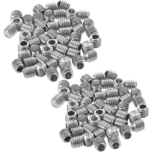 100Pcs M3X3mm Stainless Steel Hex Socket Set Cap Point Grub Screws Silver 1