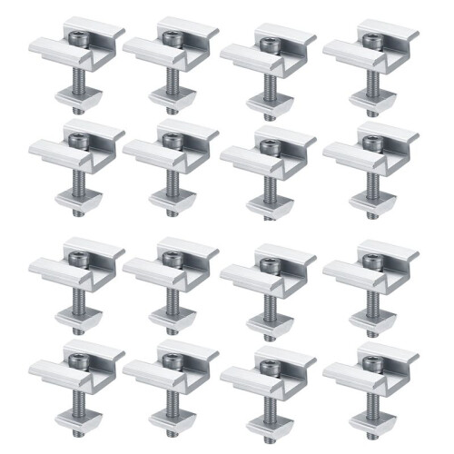 16Pack Solar Panel Mounting Brackets, Solar Panel End Clamps, Centre Clamps, for PV Solar Panel Solar Module 30mm