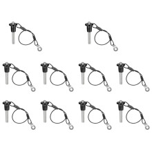 10X Stainless Steel Quick Release Pin 6mm Diameter  Locking Pin with Push Button Lanyard Cable Usable Length 25mm