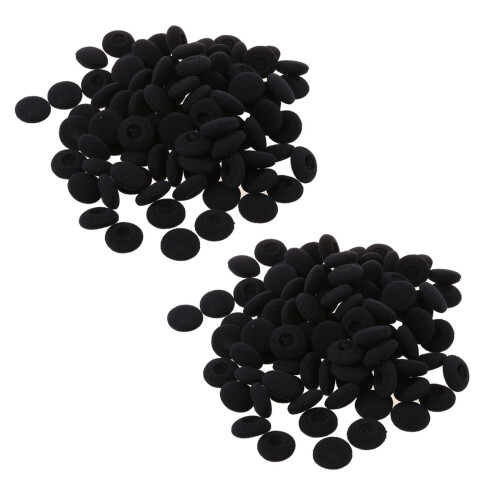 Fasdga 200 Pcs Black Sponge Earbud Headphone Cap Ear Pads Cover Replacement