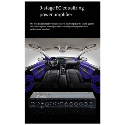 3X Auto Square 9 Band Graphic Equalizer Digital Car Audio ADL-EQ9 Full Series Car Amplifier Equalizer+Adjustable Filter 2