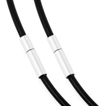 2pezzi 2mm Larghezza Lega Pelle Corda Collana Catena Catenina Nero Argento Colore Uomo Lunghezza 51cm