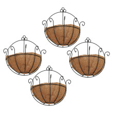Cesta para Caballero de 4 Piezas de Hierro para Colgar En La Pared Soporte para Colgar En La Pared de Flor de Planta Semicircular de 25 cm