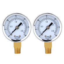 2X 0 - 30 Psi 0 - 2 Bar Dial Gauge Compressor Meters Hydraulic Pressure Gauge Gage Double Scale Black