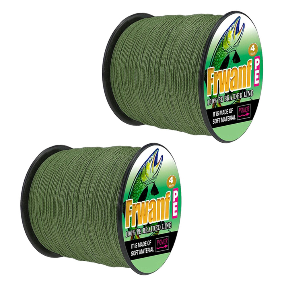 2X Frwanf PE Geflochtene Angel Schnur 4 Strang 100M Super Starker Multifilament Faden für Karpfen Angeln Karpfen Schnüre 12Lb 5.0