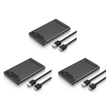 3X Caixa de Disco Rígido Cinza Transparente para Caixa Rígida Caixa de Disco Rígido de 2,5 Polegadas para USB 3.0 Tipo-C 3.1 Caixa de Disco