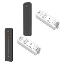 2X LED Dimmer 12V 5V 24V 36V 8A PWM Drahtloser RF Schalter mit 2,4G Helligkeits Anpassung Kontakt Fernbedienung für LED Einfarb Streifen