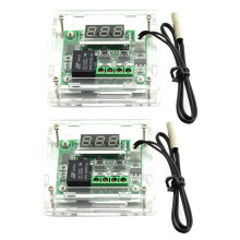 2X W1209 12V Thermostat Temperature Control Thermometer Controller with Digital LED Display with Case