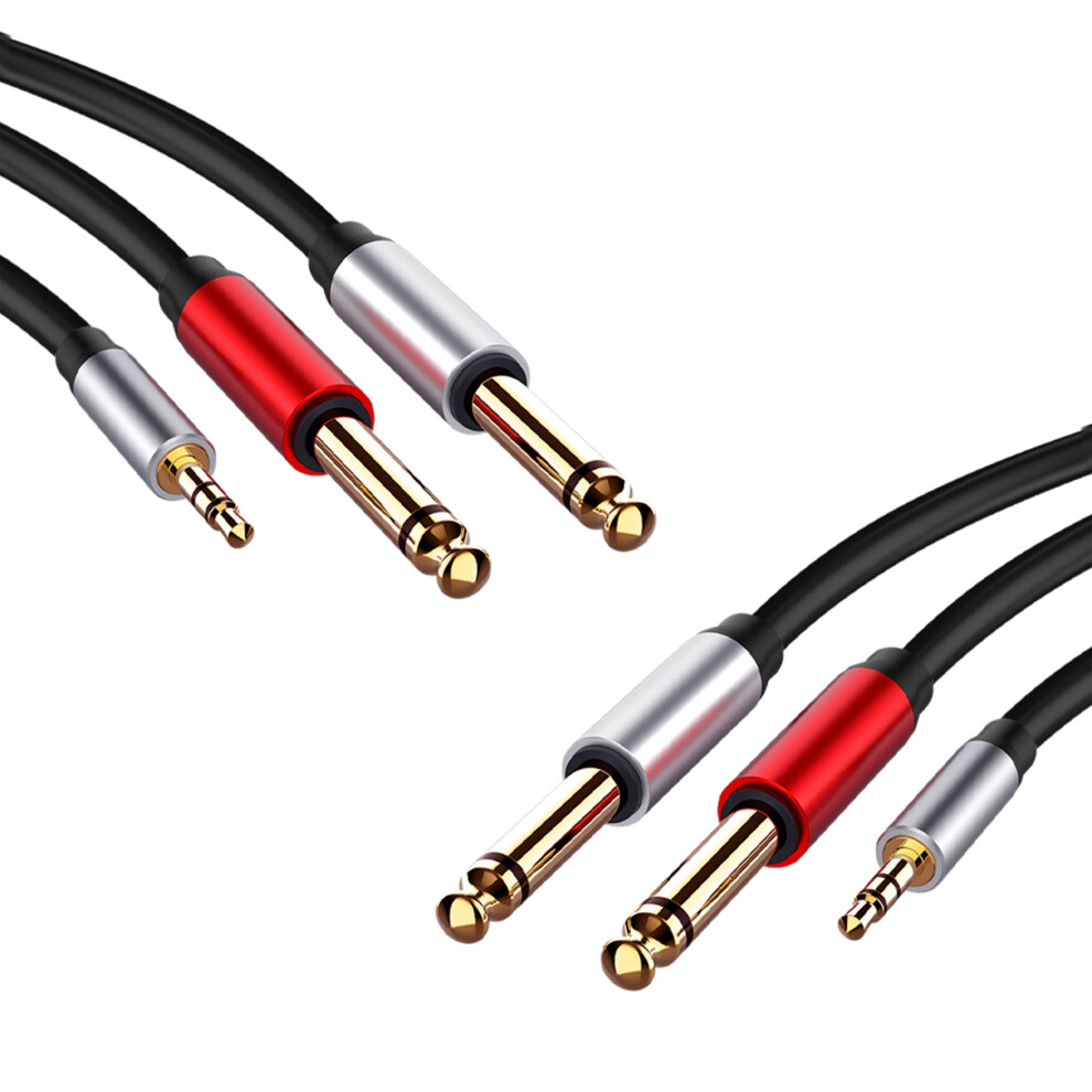 2X 3.5Mm To Dual 6.5Mm Adapter Jack Audio Cable 3.5 To 6.5 Aux Cord 3.5 Jack Splitter For Guitar Mixer Amplifier Bass 6032982808767