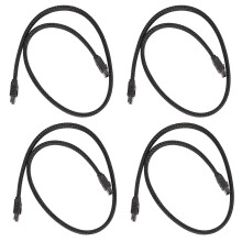 4X 50CM 3.0 III SATA3 7Pin Data Cable 6Gb/S SSD Cables Data Cord with Nylon Sleeved Premium Version(Black)