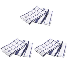 9Piece High Quality White Plaid Striped Tea Towel Kitchen Towel Napkin Table Cloth 100% Cotton Woven Fabric