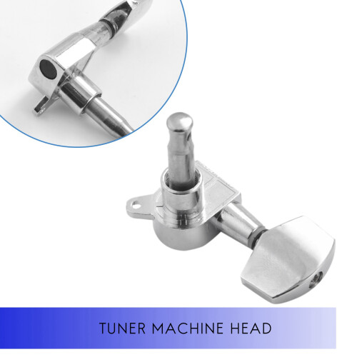 12 Pieces Silver Acoustic Guitar Machine Heads Knobs Guitar String Tuning Peg Tuner(6 for Left + 6 for Right) 2