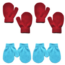 Guanti caldi in maglia per bambini, morbidi guanti in maglia elasticizzata dal design confortevole, spessi guanti invernali per la protezione dal