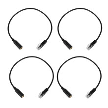 4X Enchufe de 3,5 mm A Auriculares para  Rj9 para el Cable Adaptador de Teléfono Móvil de Oficina de