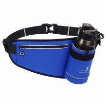 Riñonera de hidratación unisex, cinturón para correr con rayas reflectantes, compartimento para teléfono móvil y orificio para auriculares,
