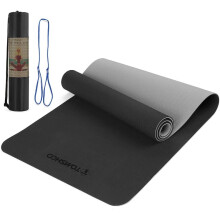 Tappetino da yoga di spessore ottimale per yoga, pilates e fitness, materiale TPE ecologico, design antiscivolo su entrambi i lati, tappetino per