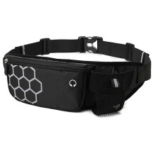 Waist Fitness Companion: Super Light Breathable Waist Pack For Active Lifestyles, Water Resistant Multipurpose Bag With Reflective Strips And Headphon