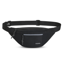 Crossbody Waist Bag, Versatile Outdoor Fanny Pack with Adjustable Strap, Reflective Strips for Enhanced Safety, Suitable for Various Activities (Black