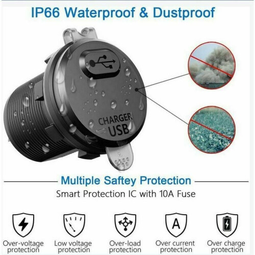 Διπλή υποδοχή USB PD, φορτιστής αυτοκινήτου USB C και υποδοχή φορτιστή QC3.0USB, γρήγορη 2