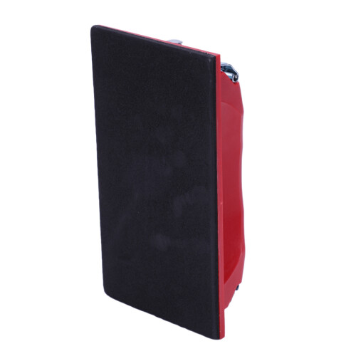 2X Rectangle Paper Grit Sandpaper Holder Hand Sander Red Black 1