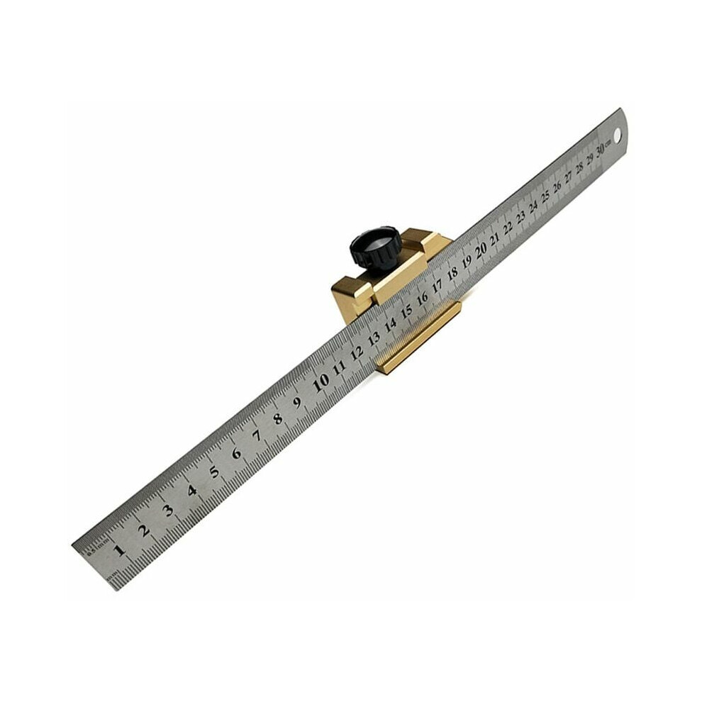 Precision Woodworking Gauge, Stainless Steel Ruler With Adjustable Positioning, Corrosion-Resistant Tool For Accurate Depth And Angle Measurement 9433291824276