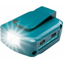 Portable Power Hub, Lithium-Ion Cordless Power Source for Makita Batteries, Job Site Durability with Dual USB Ports and LED Light