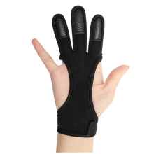 Archery Glove, Genuine Leather Three Finger Design with Enhanced Padding for Sensitivity and Protection, Adjustable Velcro Strap for Perfect Fit, Arch