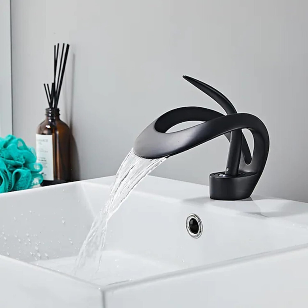 Sophisticated Bathroom Faucet, Waterfall Spout Design For A Dramatic Water Flow, High-Precision Ceramic Cartridge For Drip-Free Performance, 9423501937018
