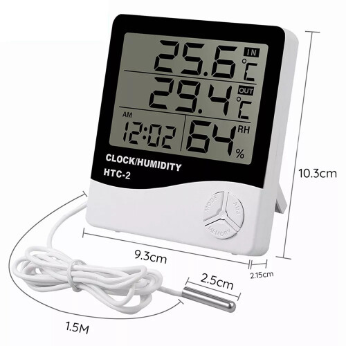 High Definition Digital Thermometer Hygrometer 10.3x9.3x2.15cm