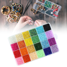 24 Grids 3mm Glass Seed Beads Kit with Tools for DIY Jewelry Crafting