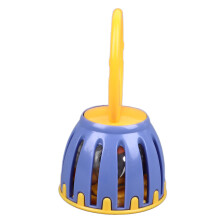 Handhabungskäfig-Klingel-Babyrassel W213, Gelb & Lila Kunststoff-Kinder-Percussion-Spielzeug