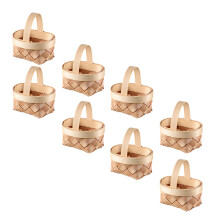 32Pz Mini Cesti Intrecciati Khaki in Legno Per Bambini E Fiori