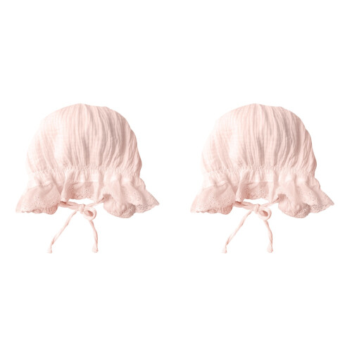 2Pz Cappello Bambina Pizzo Rosa E Ripiegabile 1