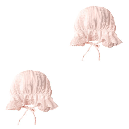 2Pz Cappello Bambina Pizzo Rosa E Ripiegabile 2