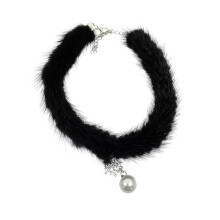Stijlvolle pluche ketting Elegante verstelbare ketting-Zwart