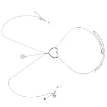 Body Chain Bloem Hanger Hart Lichaamssieraden BH-Zilver