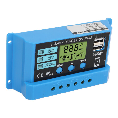 Solar Panel Battery Controller, Versatile Charging Options with Widely Applicable Design High Technology Solar Regulator for 12V 24V Systems, Easy To 2