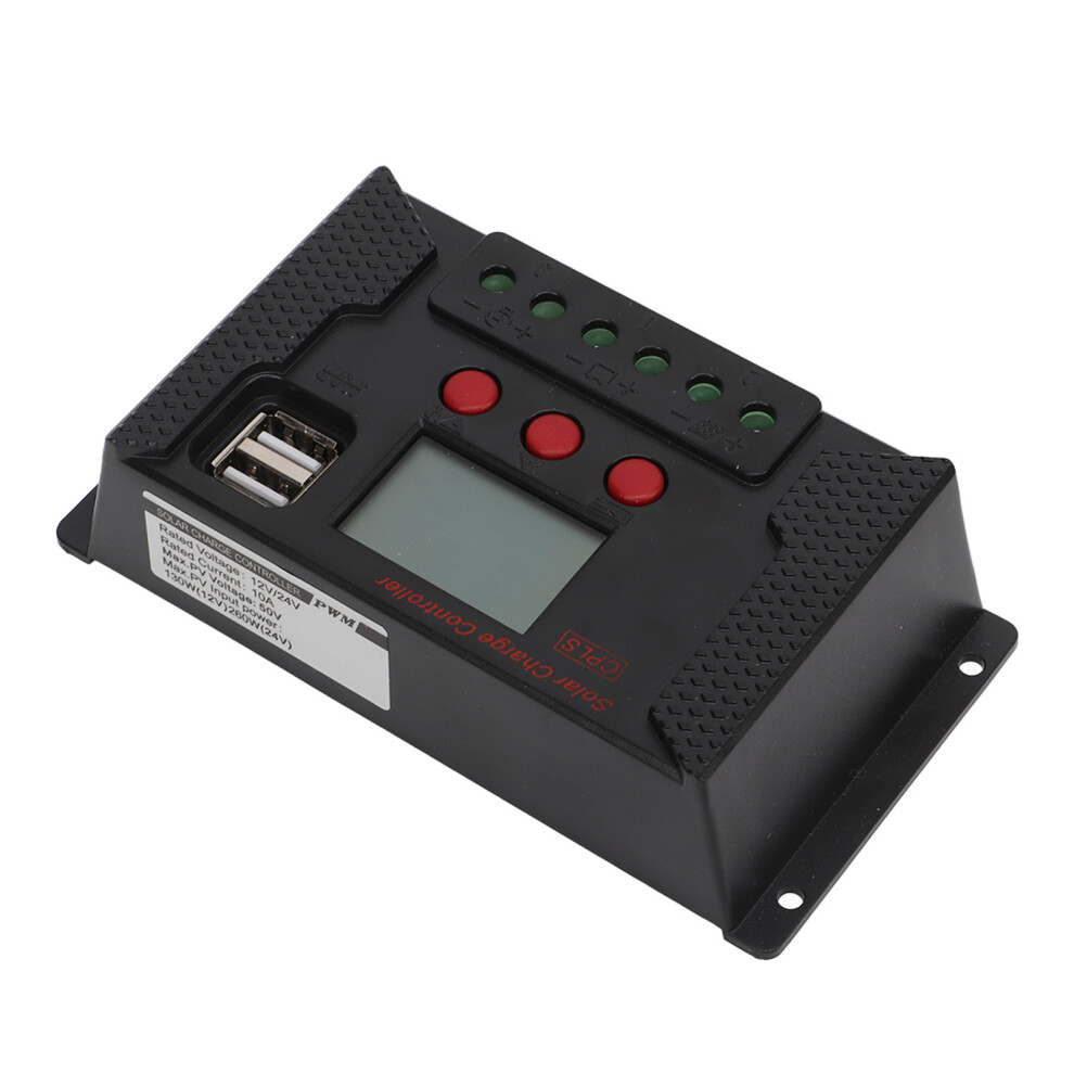 Lcd Pwm Solar Charge Controller 12V/24V 10A Usb Output 3771371842878