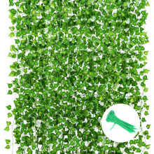 Foglie di edera artificiali facili da appendere, decorazioni flessibili e regolabili per la parete, piante rampicanti verdi da appendere per stanza,